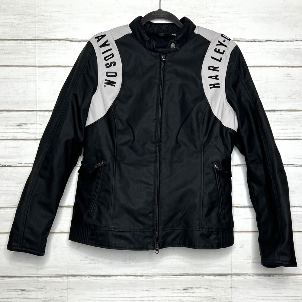 Harley-Davidson Imprint 120th Anniversary Riding Jacket Black Gray Women’s XL